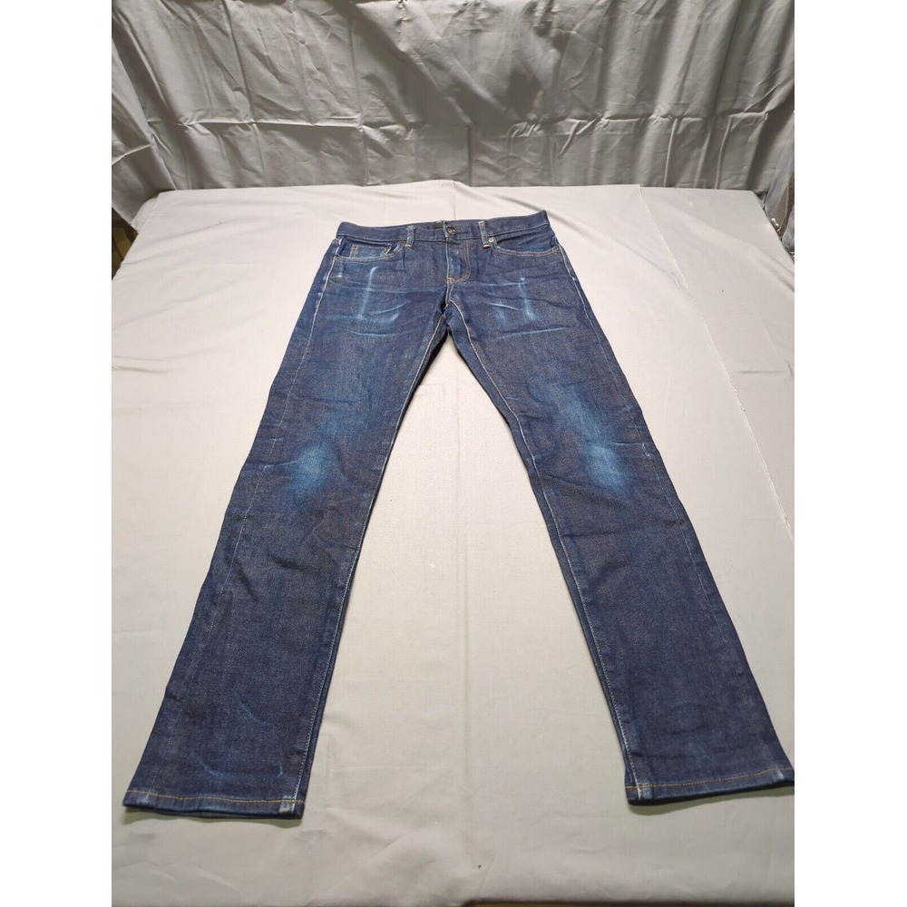 Uniqlo Selvedge Slim Fit Jeans Mens 30x32 Dark Wash‎ Indigo Denim 405630
